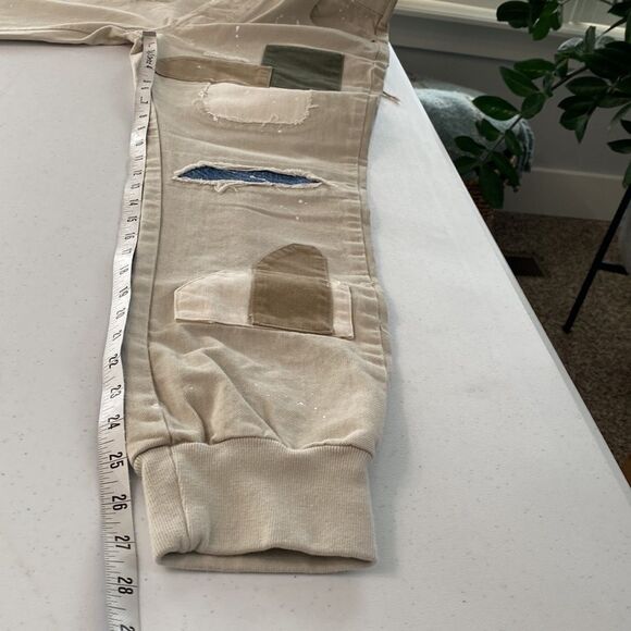 SER.O.YA Crew Pant in Cario Patch Organic Cotton Button Fly High Rise Banded Hem - Picture 11 of 16